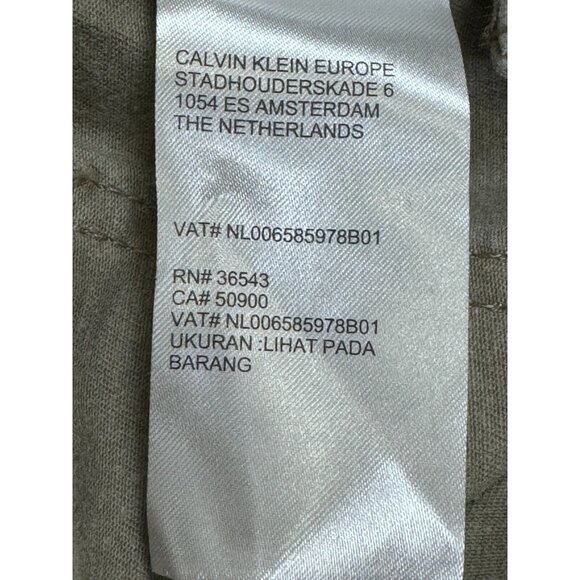 Calvin Klein Jeans Mens Khaki Dusty Green Denim Mid Rise Straight Leg Size 36X30 - Picture 14 of 14